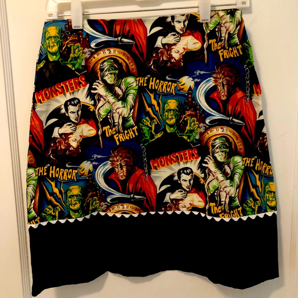 Paper Doll skirt small monsters vampire scary